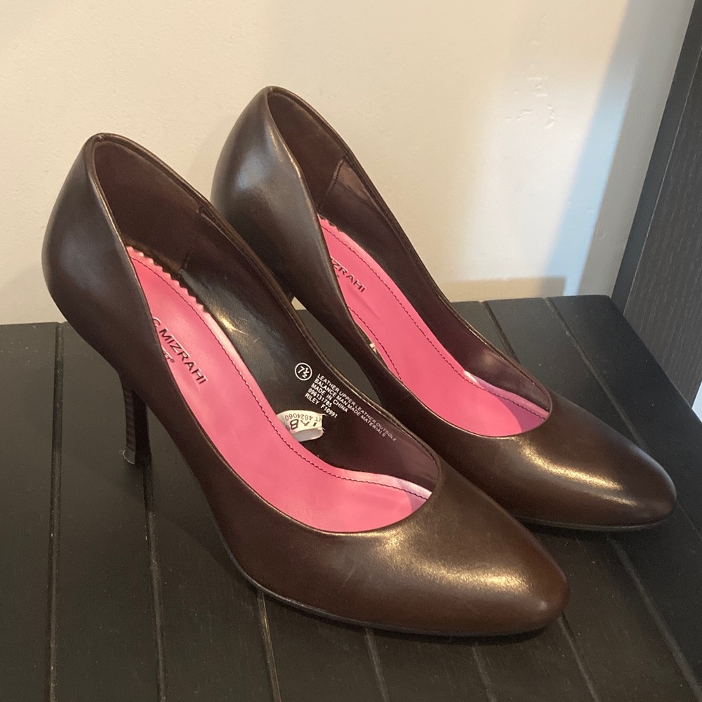 Isaac Mizrahi for Target Dark Brown Leather Heels Size 7.5